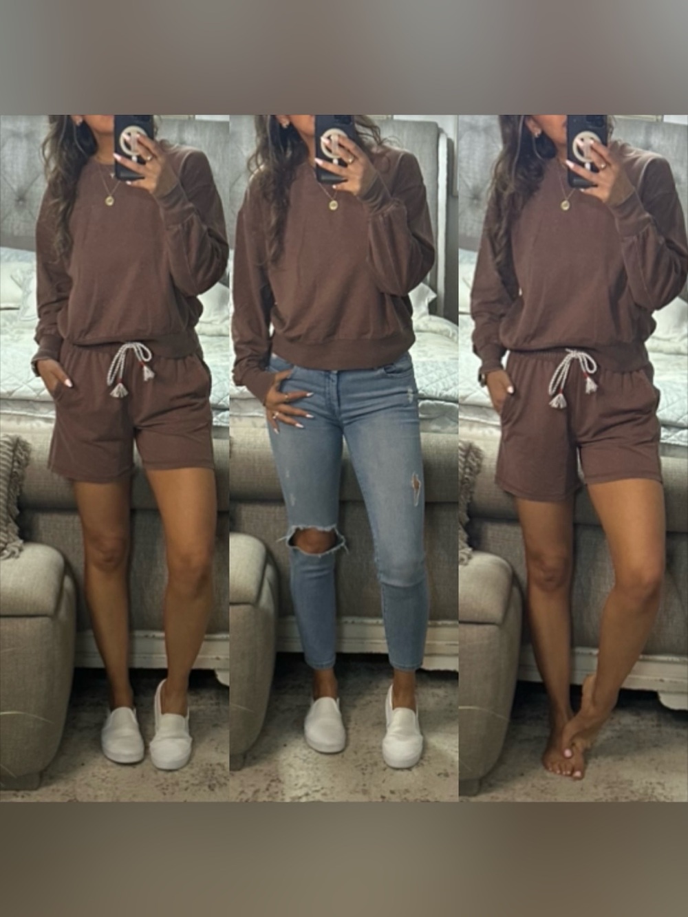 LAST ONE🤎New🤎Washed Java Brown Lounge Set - Picture 4 of 7